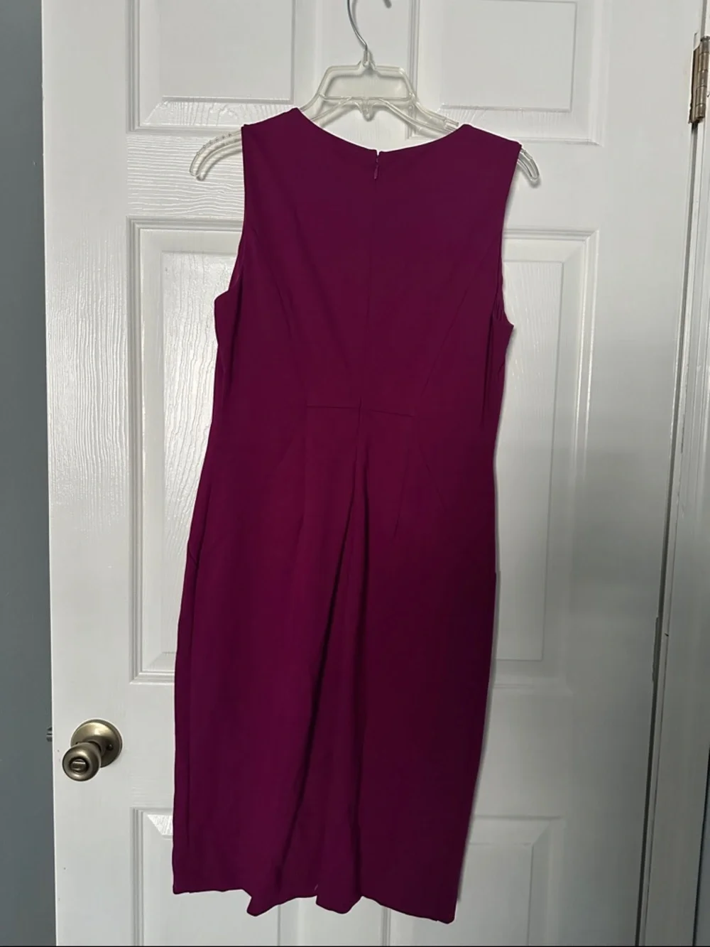 Ann Taylor Factory Magenta Sleeveless V-Neck Midi Dress - Picture 3 of 7